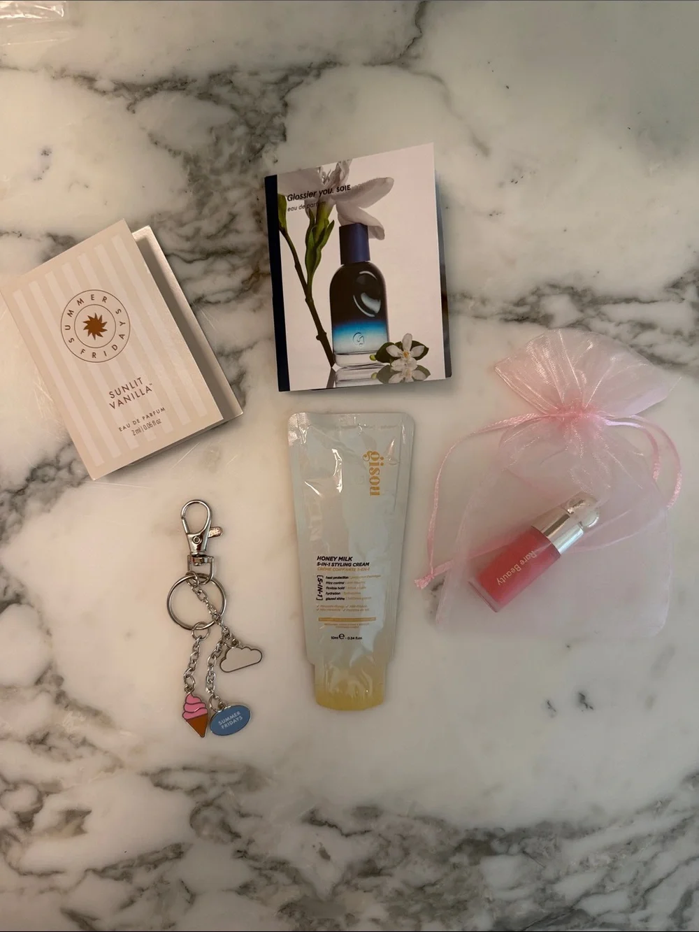 Sephora Summer Fridays Rare Beauty Glossier Gisou Sample Set
